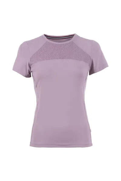 Cavallo Women's Lace Short Sleeve Training Shirt In Dusty Rose In Purple