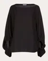 Cavanagh Baker Women's Silk Georgette Off-shoulder Scarf Blouse In Black