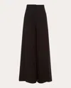 Cavanagh Baker Women's Silk Georgette Three Pleat Pant Black In Black
