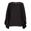 Cavanagh Baker Women's Silk Georgette Off-shoulder Scarf Blouse In Black