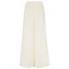 Cavanagh Baker Women's White Cream Silk Georgette Three Pleat Pant In White