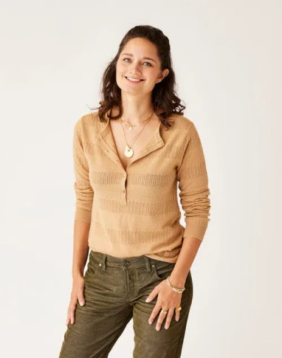 Cave Designs Amara Pointelle Sweater In Brown