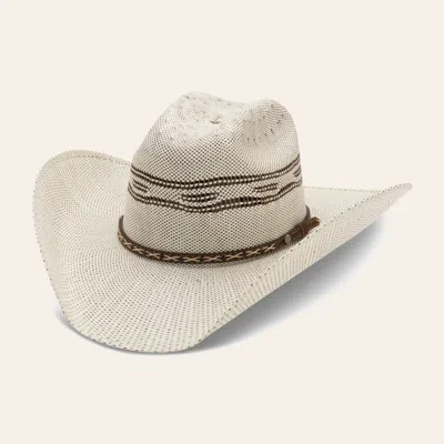 Cavenders Cavender's 10x Two Tone Bangora Vented Crown Straw Cowboy Hat In Gray