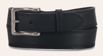 Cavenders Cavender's Black Leather With Black Stitching Western Belt
