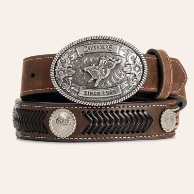 Cavenders Cavender's Brown Concho Laced Western Belt