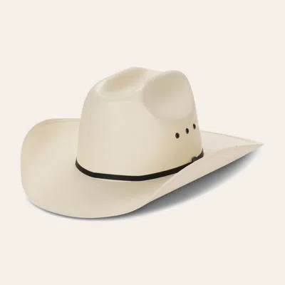 Cavenders Cavender's Collection 5x Shantung Ivory Cattleman Crown Straw Cowboy Hat In Gray