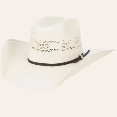 Cavenders Cavender's Hat Collection Youth Bangora 2 Cord Vented Crown Straw Cowboy Hat In White