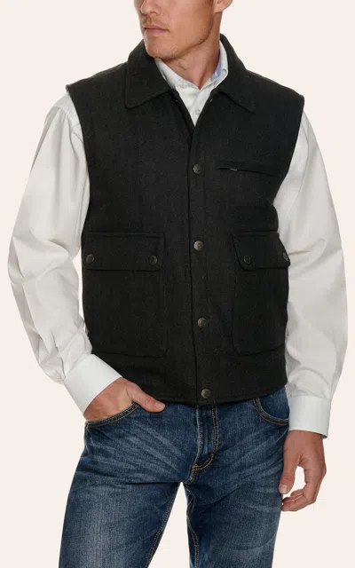 Cavenders Cavender's Men's Black Wool Rancher Vest