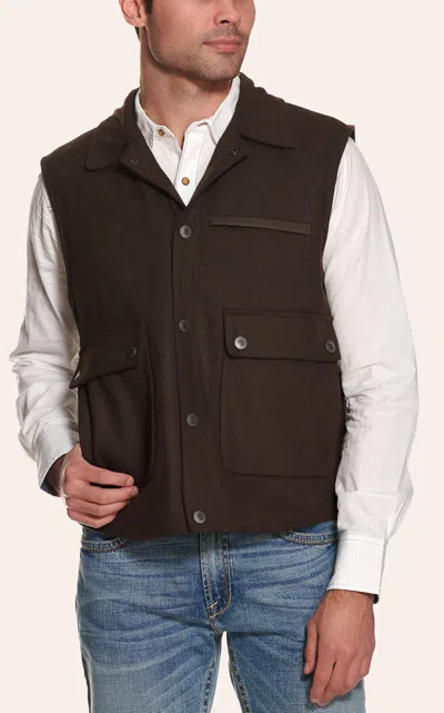 Cavenders Cavender's Men's Brown Wool Rancher Vest