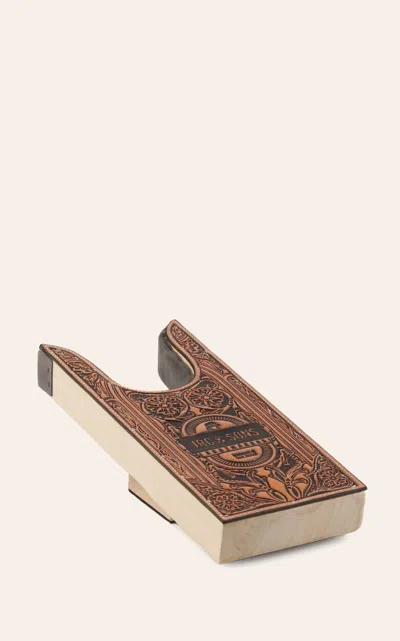 Cavenders Cavender's Natural Tan Diamond And Oak Leaf Embossed Jrc Leather Boot Jack In Brown