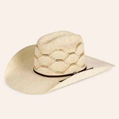 Cavenders Cavender's Natural Two Tone Honeycomb Straw Cowboy Hat In Multi