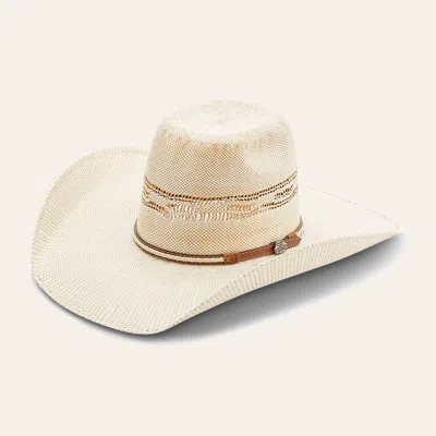 Cavenders Cavender's Ranch Collection Two Tone Bangora Vented Crown Straw Cowboy Hat In Brown