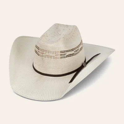 Cavenders Cavender's Ranch Collection Two Tone Bangora Vented Crown Straw Cowboy Hat In Brown