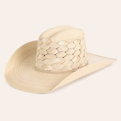 Cavenders Cavender's Tan Cattleman Crown Honeycomb Vent Straw Cowboy Hat In Black