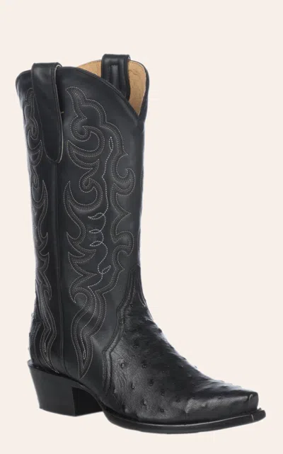 Cavenders Cavender's Women's Full Quill Ostrich Black Exotic Snip Toe Cowboy Boots