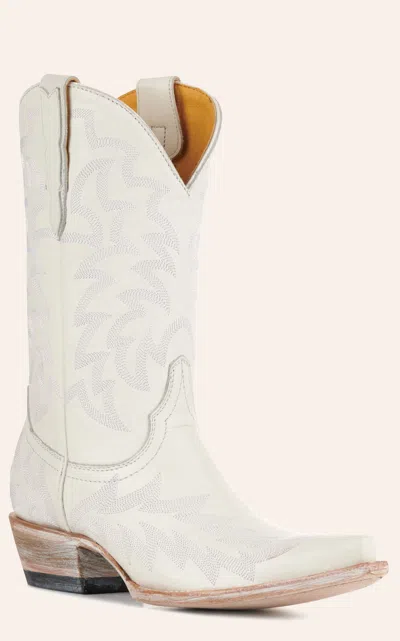 Cavenders Cavender's Women's Leather White Snip Toe Cowboy Boots