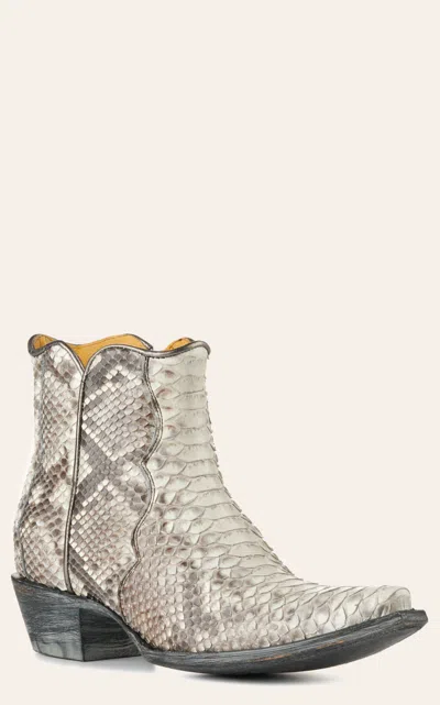 Cavenders Cavender's Women's Natural Python Snip Toe Western Booties In Gray