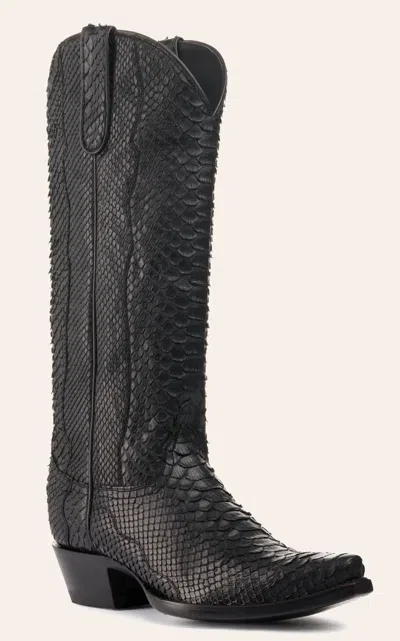 Cavenders Cavender's Women's Python Black Exotic Snip Toe Western Boots
