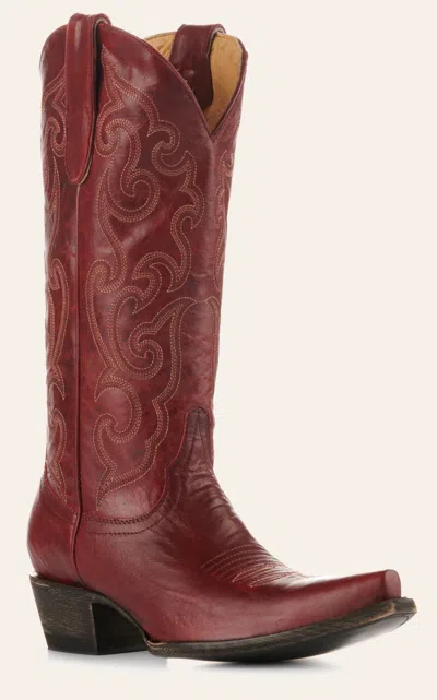 Cavenders Cavender's Women's Red Goat Leather Snip Toe Cowboy Boots
