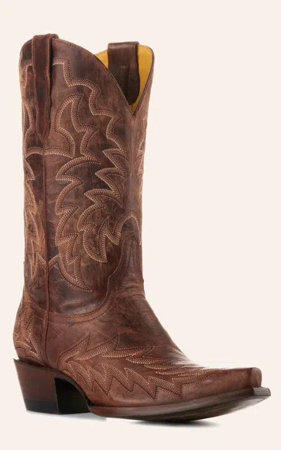 Cavenders Cavender's Women's Vesuvio Brass Leather Brown Snip Toe Cowboy Boots
