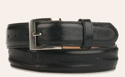 Cavenders Jrc & Sons Men's Black Stitched Goat Leather Western Belt