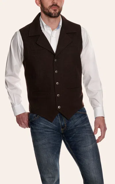 Cavenders Men's Chocolate Brown Wool Vest