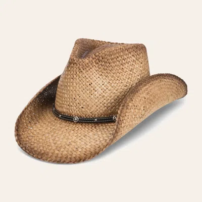 Cavenders Scala By Dorfman Pacific Tan Raffia Vented Straw Fashion Cowboy Hat L/xl In Brown