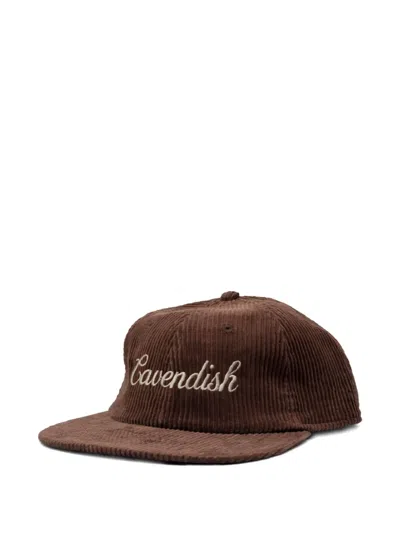 Cavendish Corduroy Logo Cap In Brown