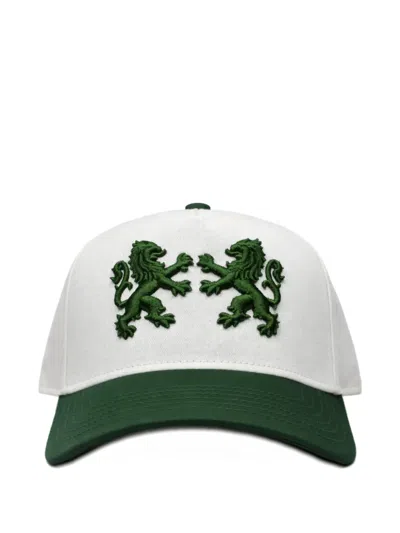 Cavendish Lion Motif Cotton Hat In White