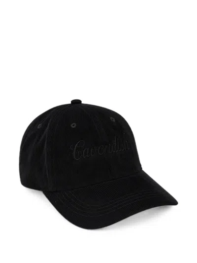 Cavendish Logo-embroidered Corduroy Baseball Cap In Black