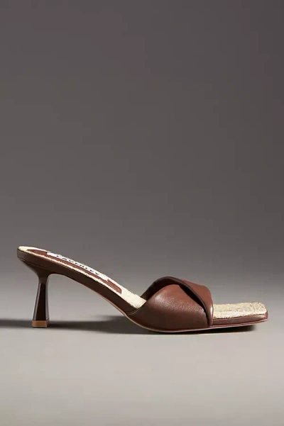 Caverley Jackie Square-toe Kitten-heel Mules In Brown
