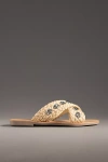 Caverley Jenkin Embellished Shell Slide Sandals In Gold