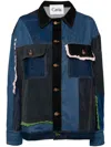 Cavia Crochet-trim Patchwork Jacket In Blau