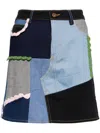Cavia Patchwork Denim Miniskirt In Blue