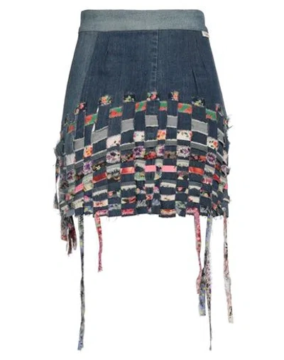 Cavia Woman Denim Skirt Blue Size M Textile Fibers