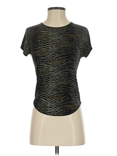 Pre-owned Caviar Short Sleeve Top Black Metallic Pattern Scoop Neck Tops