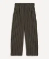 Shop Cawley Mens Willa Pleated Striped Wool Trousers