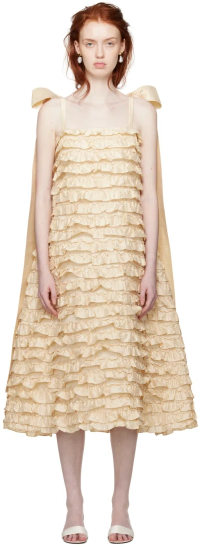 Cawley Ssense Exclusive Off-white Bells Maxi Dress In Cream