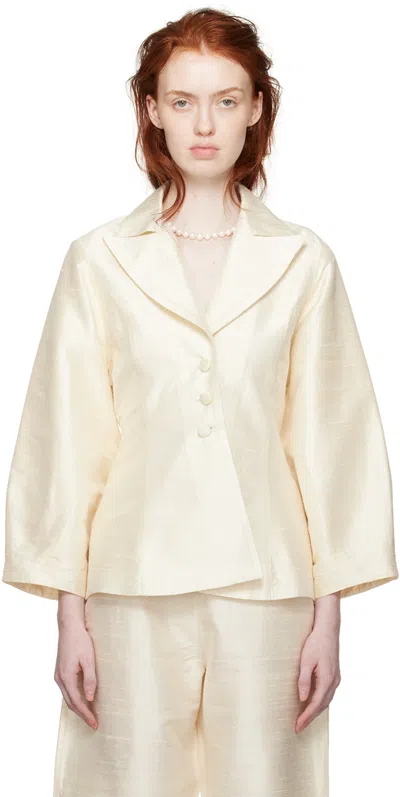 Cawley Ssense Exclusive Off-white Tender Blazer In Ivory