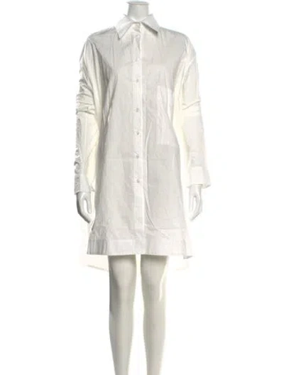 Pre-owned Cawley Studio Knee-length Dress In White