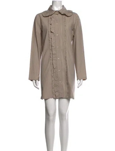 Pre-owned Cawley Studio Striped Mini Dress In Neutrals