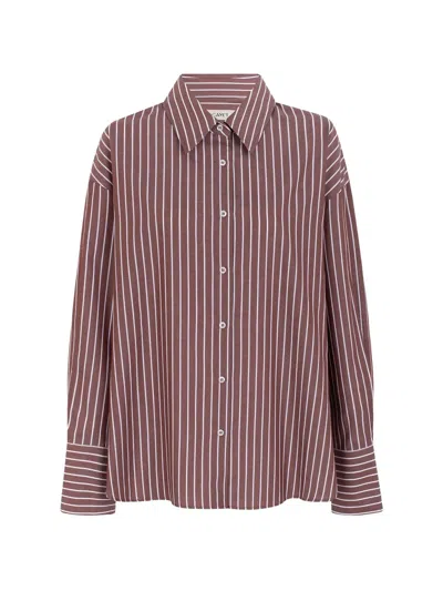 Cayet Anita Striped Shirt In Brown