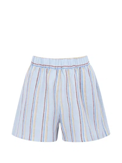 Cayet Anita Striped Shorts In Blue