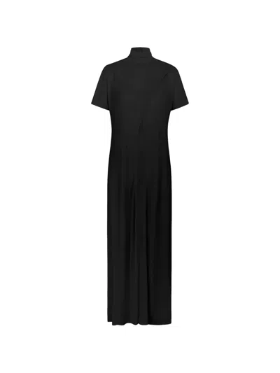 Cayet Bella High-neck Wrap-design T-shirt In Black