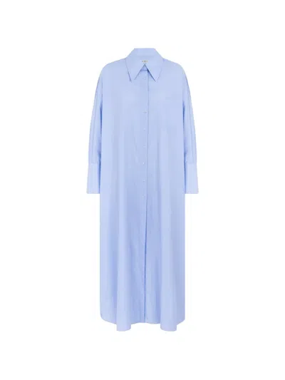 Cayet Caetana Maxi Overshirt In Blue