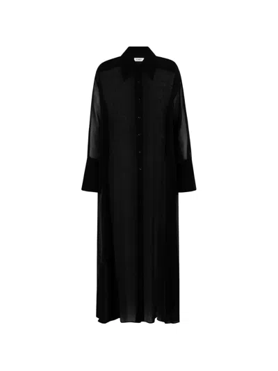 Cayet Caetana Sheer Maxi Overshirt In Black