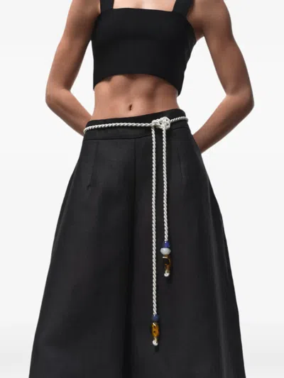 Cayet Comporta Bead-embellished Rope Belt In Black