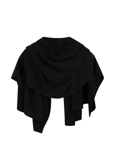 Cayet Debora Draped Cape In Black