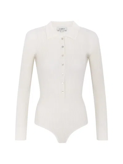 Cayet Jill Ribbed-knit Bodysuit In Neutrals