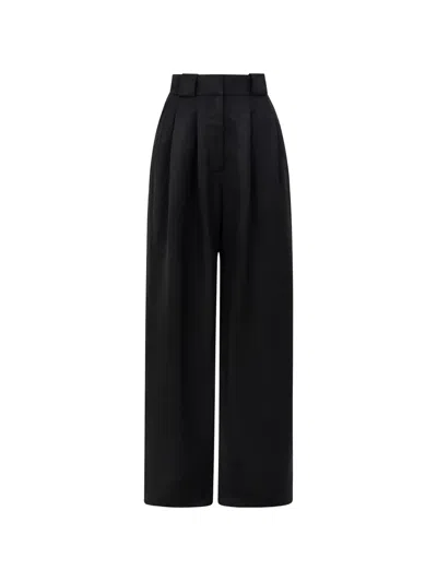 Cayet Nina Pleated Wide-leg Trousers In Black